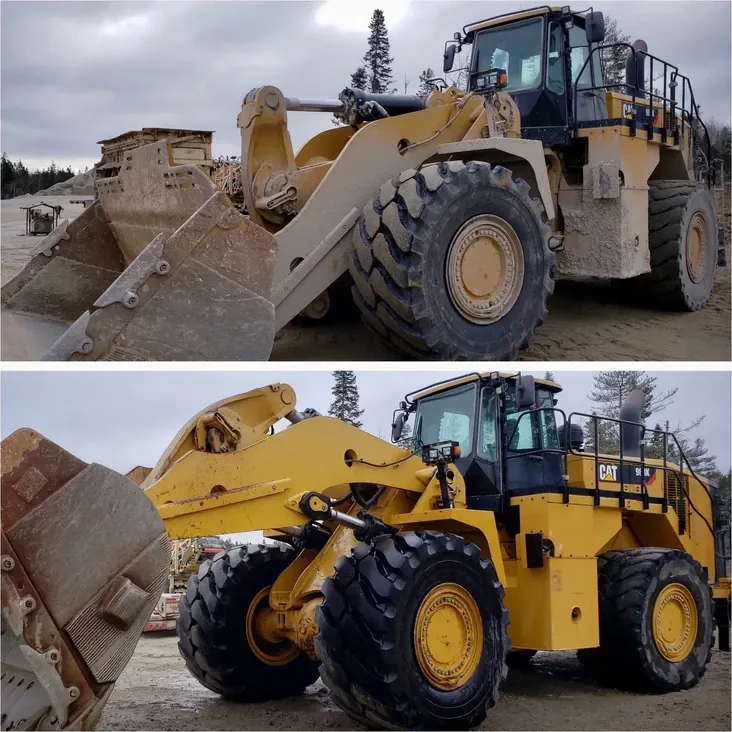 Heavy equipment being professionally pressure washed