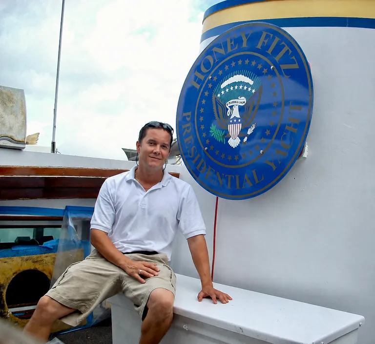 Peter aboard the presidential yacht Honey Fitz