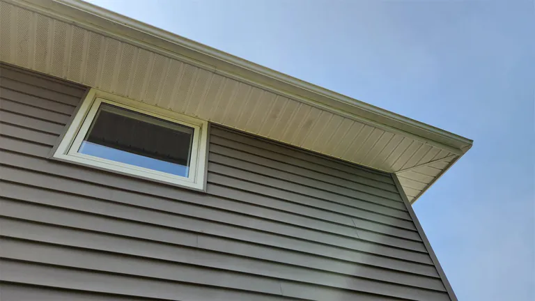 The same soffits and roofline clean after washing